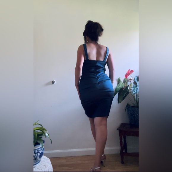 Vintage Betsy and Adam Mini Navy Blue Party Dress - Picture 6 of 7